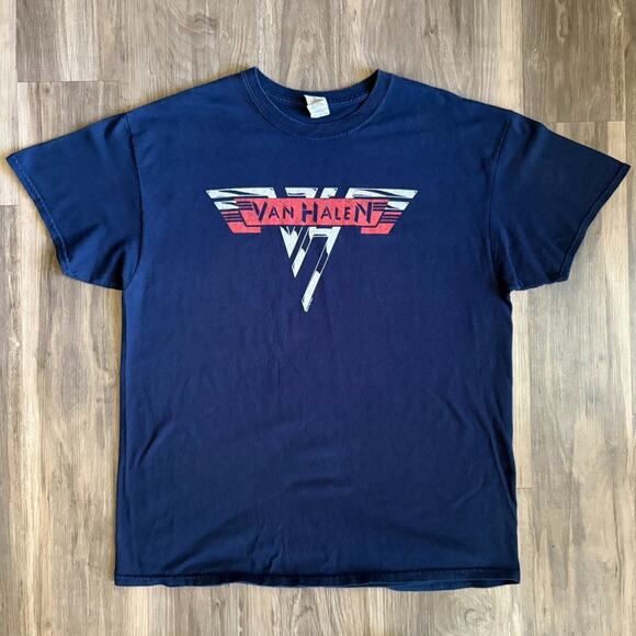 Van Halen 2015 Tour T-Shirt Men's Size XL Navy Blue Double Sided Band Tee - Picture 1 of 6